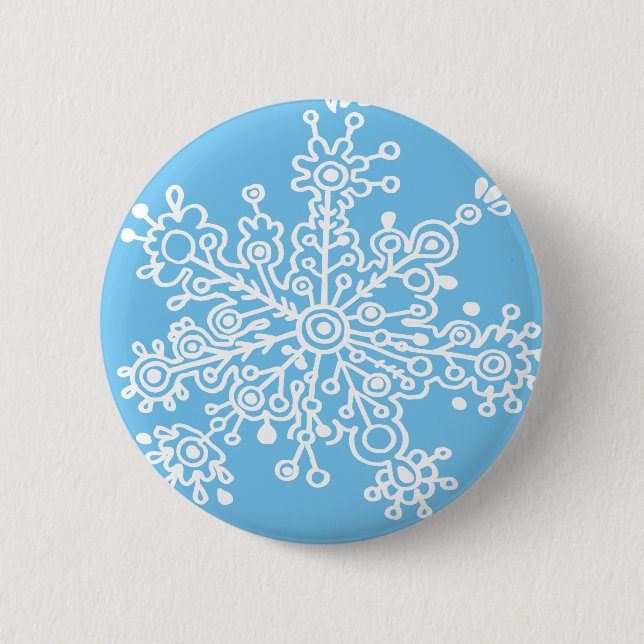 Snowflake Pinback Button (Front)