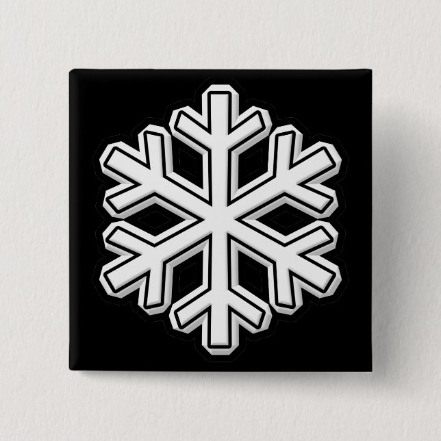 Snowflake Pinback Button (Front)
