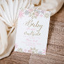 Snowflake Pink and Gold Glitter Winter Baby Shower Invitation
