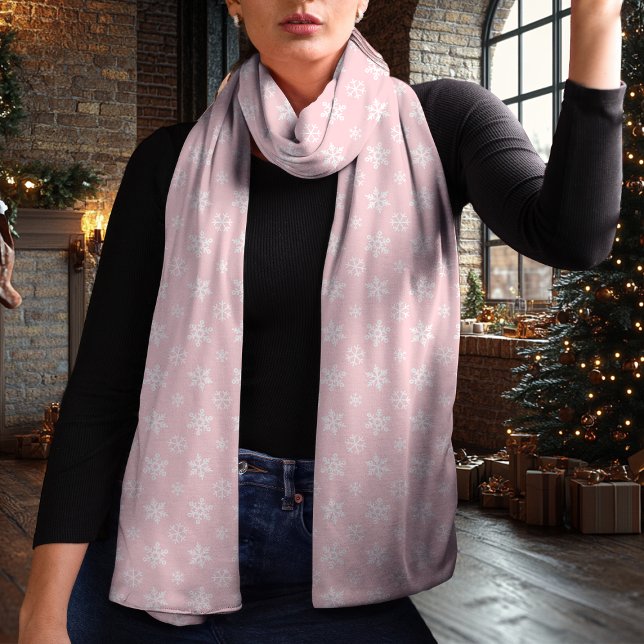 Snowflake Pink and White Christmas Scarf (Creator Uploaded)