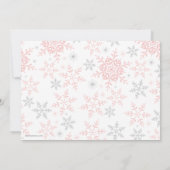 Snowflake Pink Glitter 1st Birthday Thank You Card | Zazzle