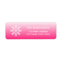 Snowflake Pink Gradient Return Address Label