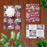 Snowflake Pink Opal Christmas 2 Photo Typography Wrapping Paper Sheets<br><div class="desc">Create your own mix and match pink opal snowflake wrapping paper sheets with two of your photos for one of a kind custom Christmas or winter holiday gift wrap. Each individual sheet is designed with accents of faux iridescent pink opal snowflakes to coordinate your custom wrapping paper designs. Sheet 1...</div>