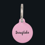 Snowflake pink winter name pet ID tag<br><div class="desc">Snowflake pink winter name</div>