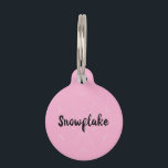 Snowflake pink winter name pet ID tag<br><div class="desc">Snowflake pink winter name</div>