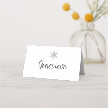 Snowflake Place Card by Apostrophe_Weddings at Zazzle