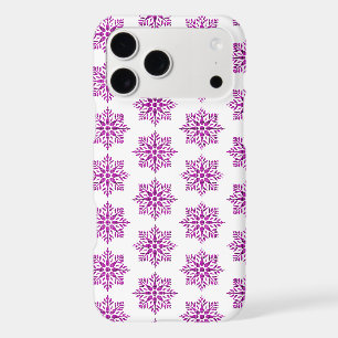 Snowflake Plaid Pattern Pink Holiday iPhone Case