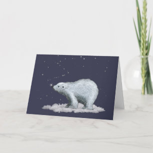 Snowflake Polar Bear Christmas Card