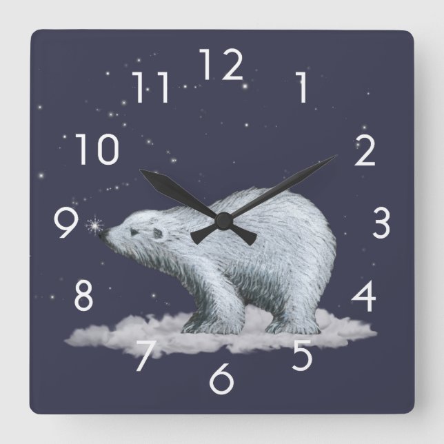 Snowflake Polar Bear Clock (Front)