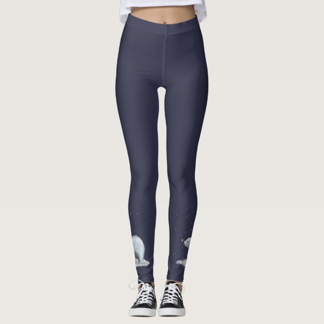 Snowflake Polar Bear Leggings (Front)
