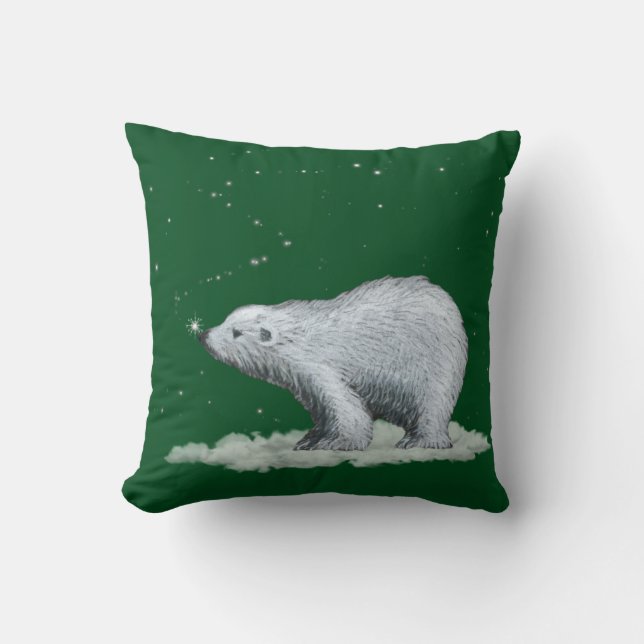 Snowflake Polar Bear Pillow (Front)