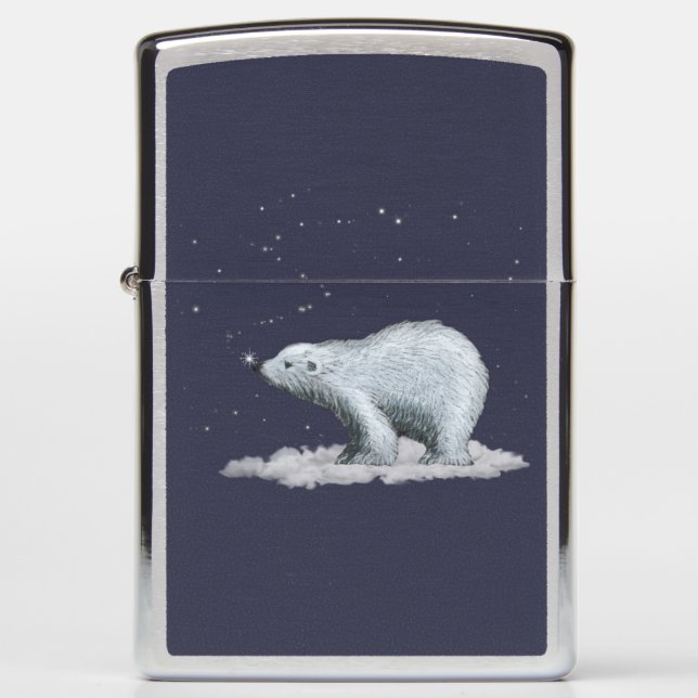 Snowflake Polar Bear Zippo Lighter (Front)