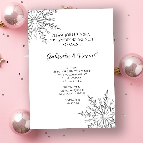 Snowflake Post Wedding Brunch Invitation