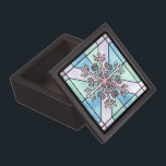 Snowflake Premium Gift Box<br><div class="desc">Beautiful stained glass design snowflake with a pastel stained glass background. Elegant premium gift box is perfect for holiday gifts!</div>