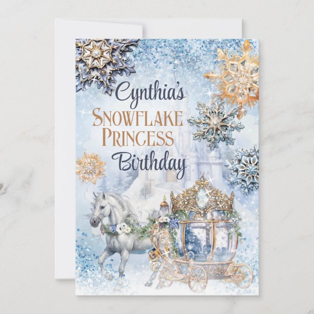 Snowflake Princess Party Invitation (Front)