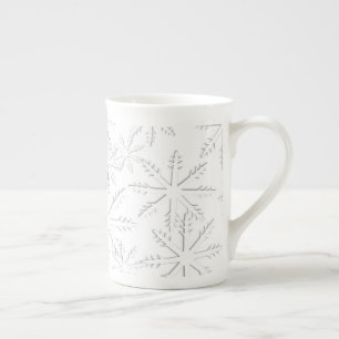 Snowflake Print Bone China Mug