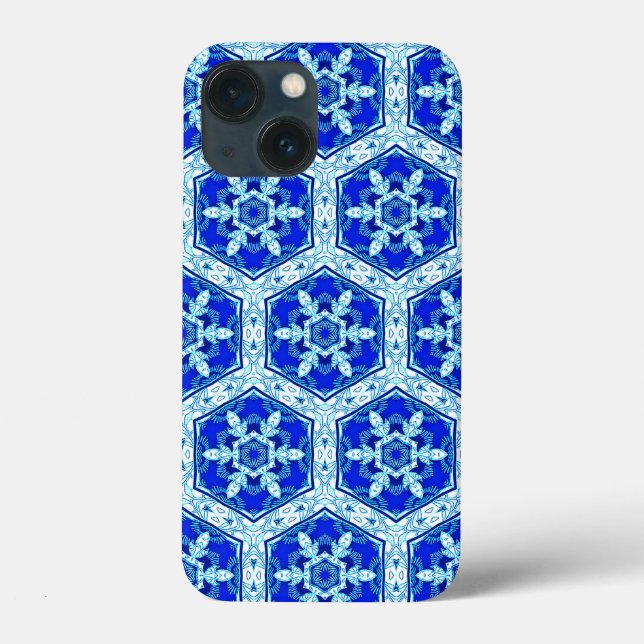 Snowflake Quit Pattern - Cobalt Blue and White  Case-Mate iPhone Case (Back)