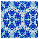 Snowflake Quit Pattern - Cobalt Blue and White  Fabric
