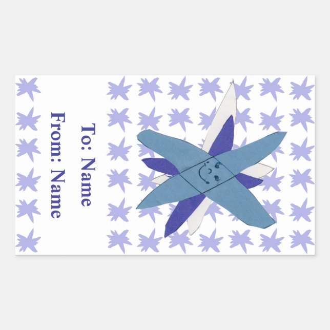 Snowflake Rectangular Sticker (Front)