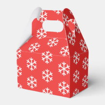 Snowflake Red Christmas Favor Box