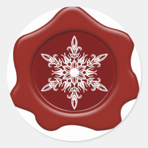 Snowflake Red Wax Seal Stickers