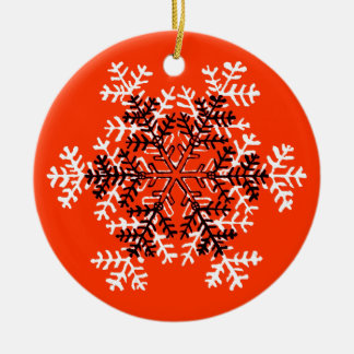 Snowflake Red White Transp The MUSEUM Zazzle Ceramic Ornament