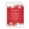 Snowflake red white winter wedding invitation