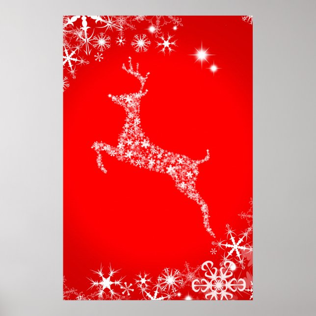 Snowflake Reindeer Poster (Front)