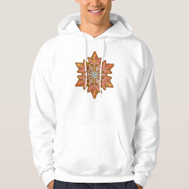 SNOWFLAKE-Retro Vintage Snowflake, Winter Sports Hoodie (Front)