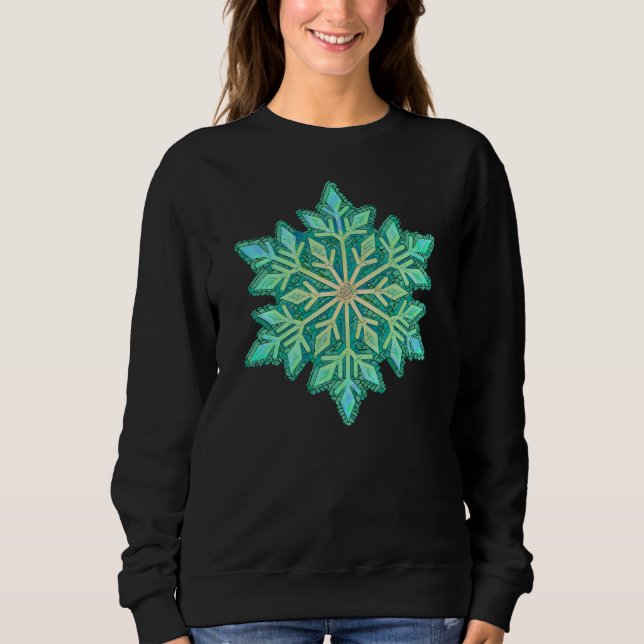 SNOWFLAKE-Retro Vintage Snowflake, Winter Sports Sweatshirt (Front)