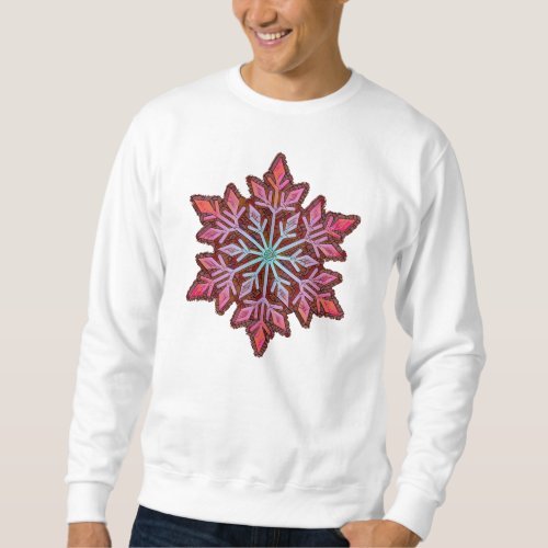 SNOWFLAKE_Retro Vintage Snowflake Winter Sports Sweatshirt