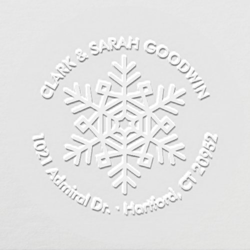 Snowflake Return Address Christmas Card Embosser