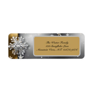 Snowflake Return Address Label