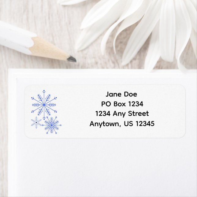Snowflake Return Address Label with Four Lines (Insitu)