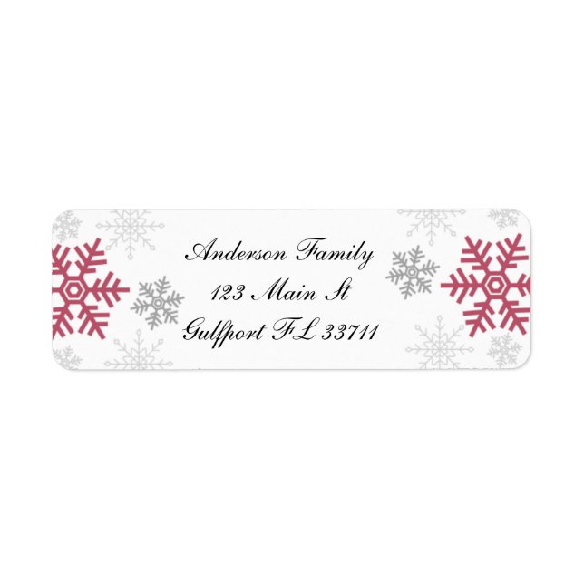 Snowflake Return Address labels (Front)