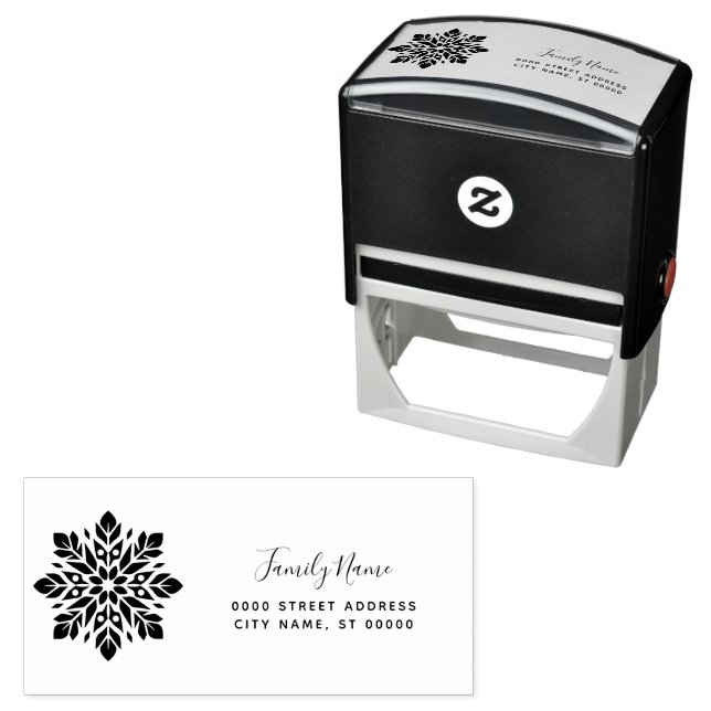 Snowflake Return Address Self-inking Stamp (In Situ)