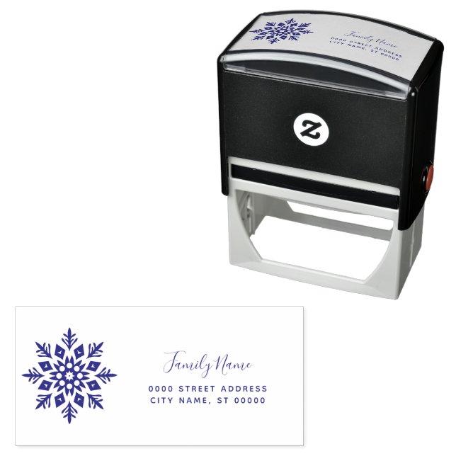 Snowflake Return Address Self-inking Stamp (In Situ)