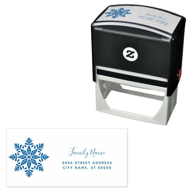 Snowflake Return Address Self-inking Stamp (In Situ)