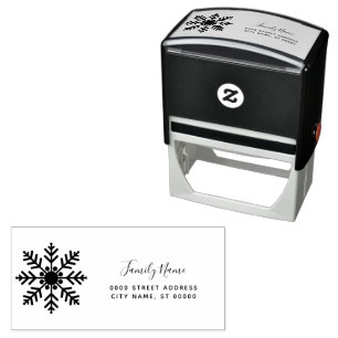 Snowflake Return Address Self-inking Stamp