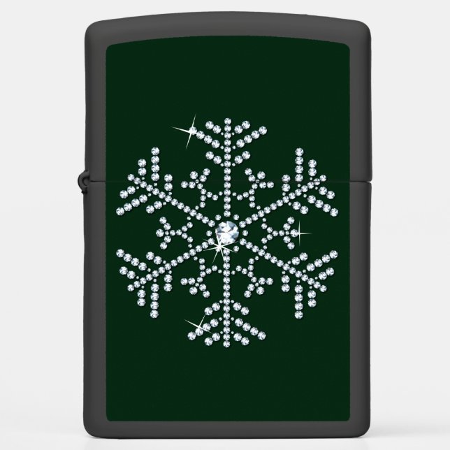 Snowflake Rhinestone Zippo Lighter (Front)