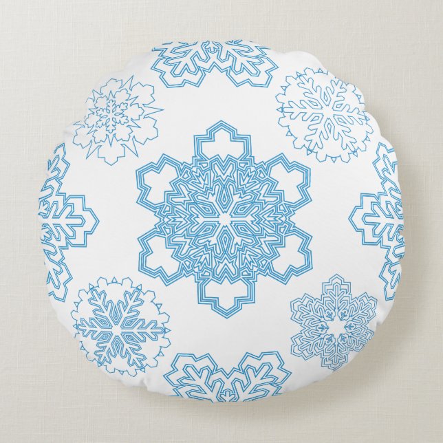 Snowflake Round Pillow (Front)