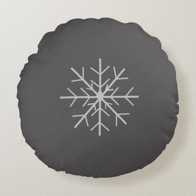Snowflake Round Pillow (Front)