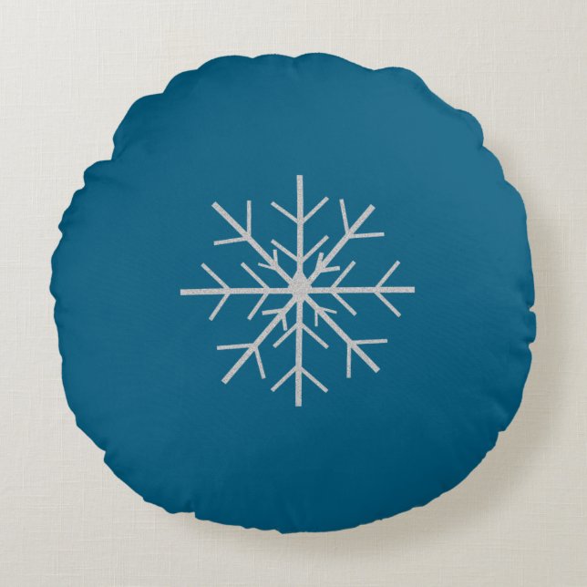 Snowflake  round pillow (Front)