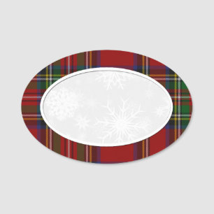 Snowflake Royal Stewart Plaid Name Tag