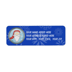 Snowflake Santa Return Address Labels