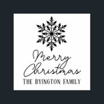 Snowflake Script Holiday Greeting Family Name Self-inking Stamp<br><div class="desc">Elegant Snowflake Script Holiday Greeting,  Optional Family Name =========</div>