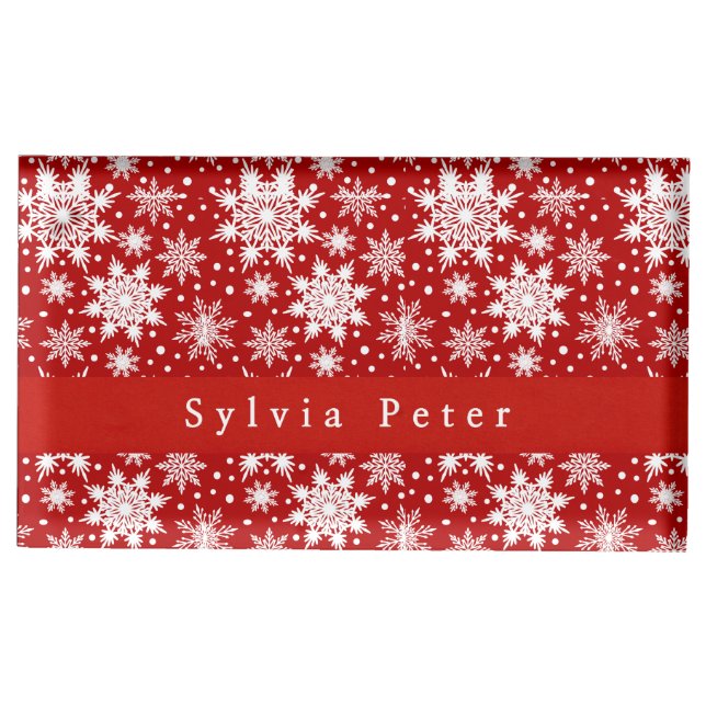 Snowflake Seamless Patterns  Place Card Holder (Front)