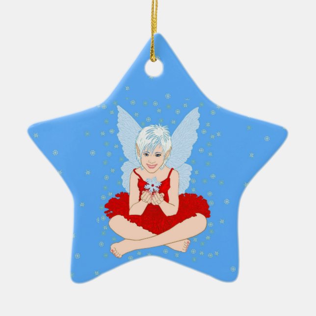 Snowflake Season Ceramic Ornament (Front)