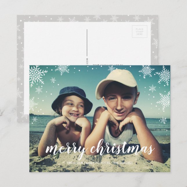 Snowflake Season Christmas Holiday Photo Postcard (Front/Back)