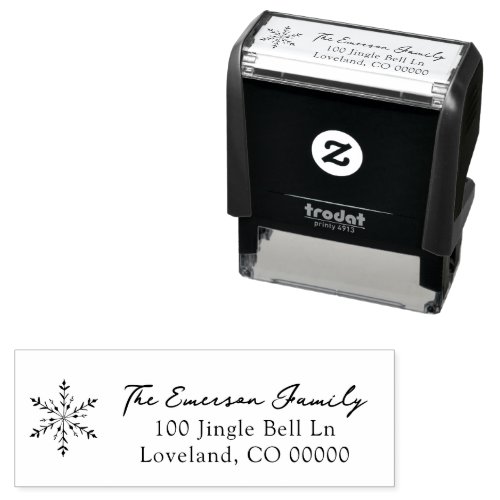 Snowflake Self Inking Rubber Stamp